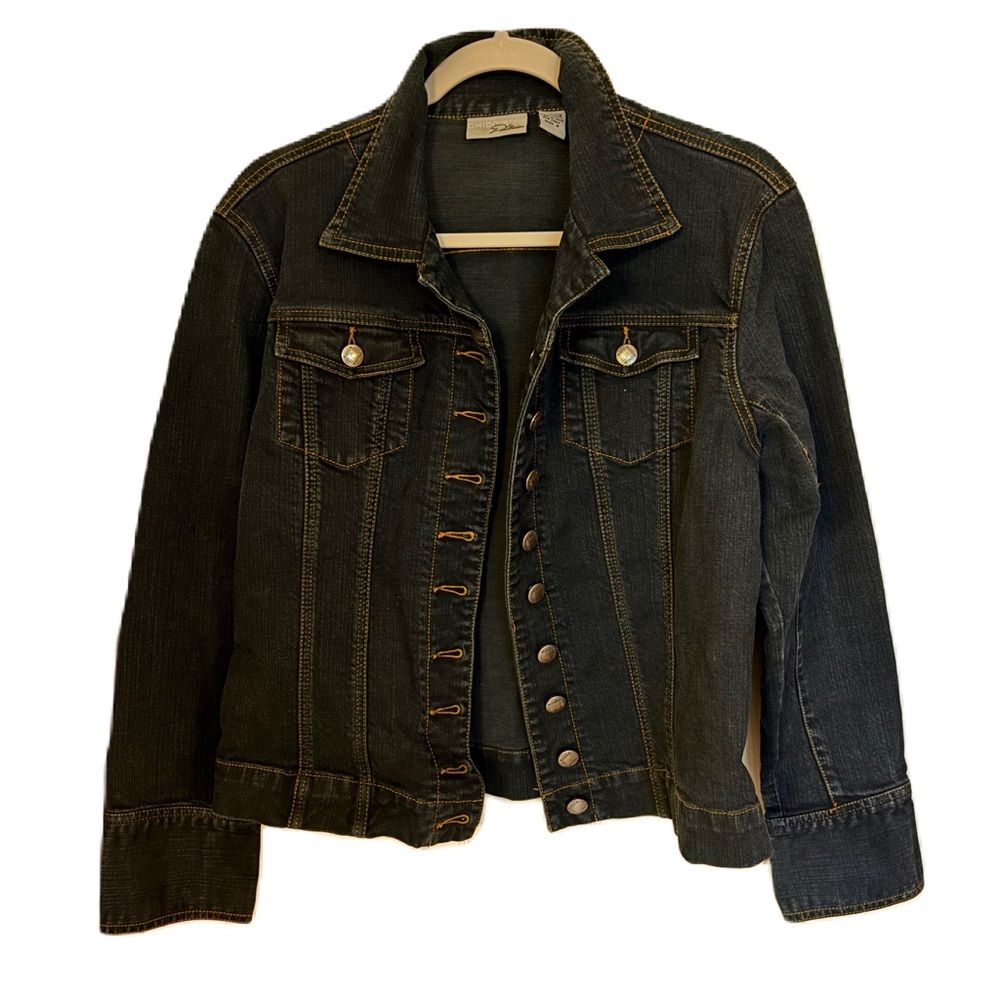 Chico’s Premium Dark Blue Denim Womens Jean Jacket Size 2 - L/12